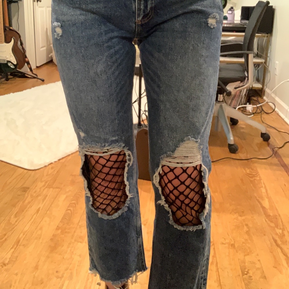 Zara Ripped Jeans with Mesh - Picture 6 of 6